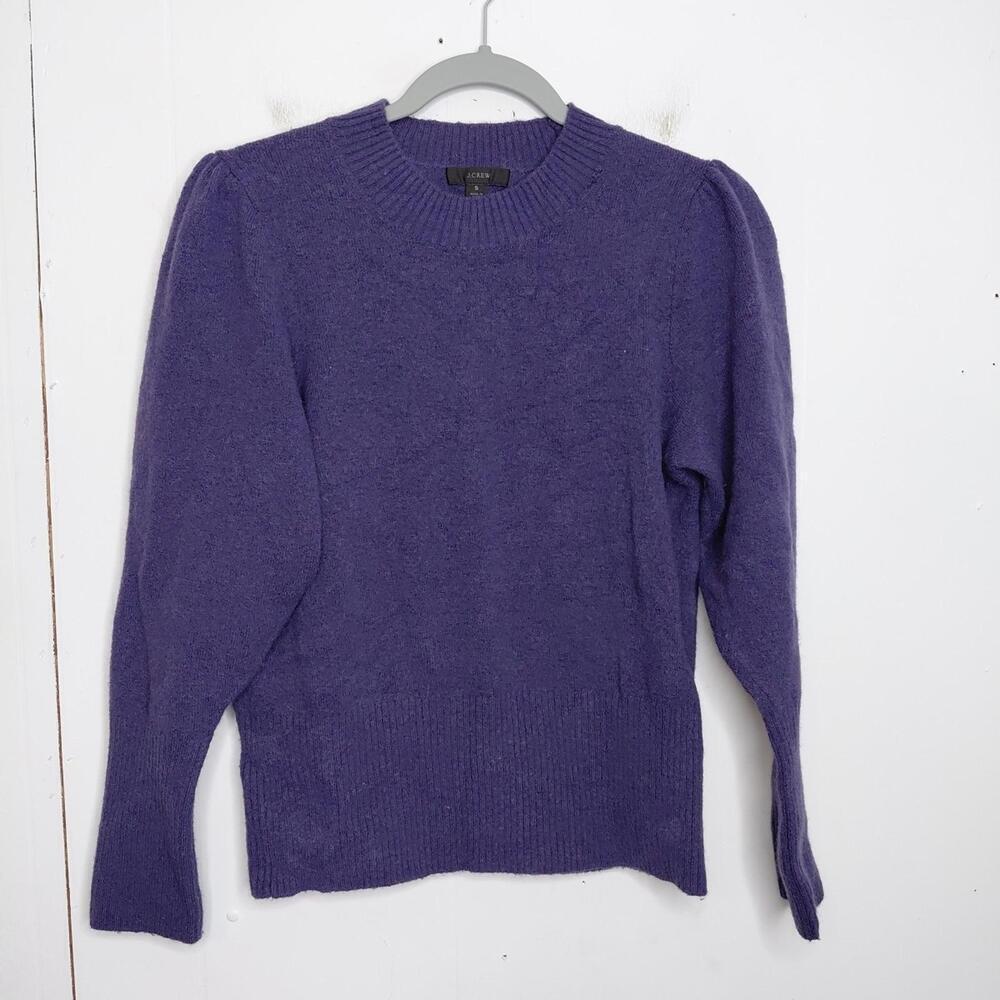 J crew Sweater Womens Small Merino Wool Purple Crewneck Quiet Luxury Quality